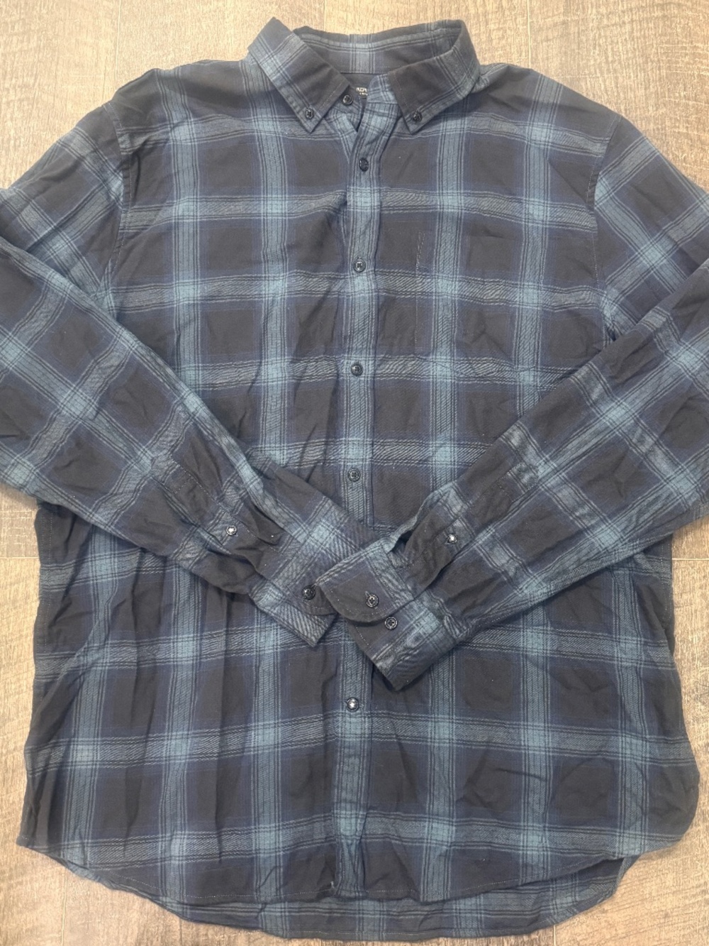 Banana Republic Men's Slim Fit Luxe Flannel Shirt Bluejay Plaid XL